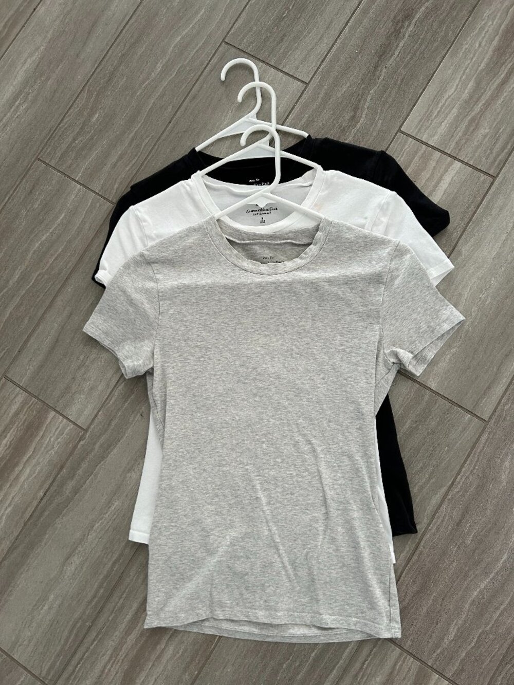 Abercrombie & Fitch Baby Tee's Three Shirts Small Black Grey & White
